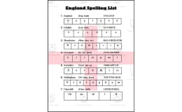 England Spelling List