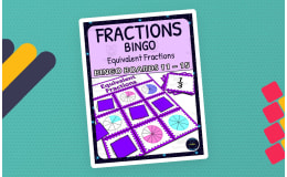 Equivalent Fractions Activity - Bingo Game - Fraction Circles - Boards 11-15