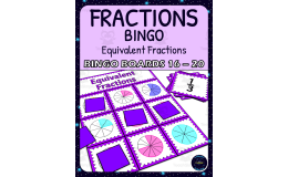 Equivalent Fractions Activity - Bingo Game - Fraction Circles - Boards 16-20