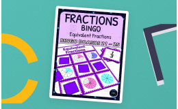 Equivalent Fractions Activity - Bingo Game - Fraction Circles - Boards 21-25
