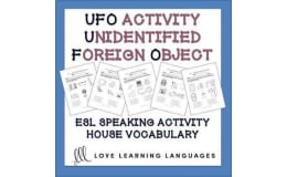 ESL - ELL speaking activity - House Vocabulary - UFO Paired Speaking Activity