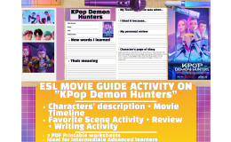ESL Movie Guide Worksheets - "KPop Demon Hunters"