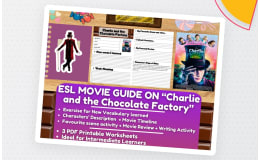 ESL Movie Guide Worksheets on "Charlie and the Chocolate Factory"