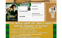 ESL Movie Guide Worksheets on Harry Potter and the Chamber of Secrets