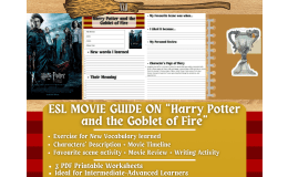 ESL Movie Guide Worksheets on "Harry Potter and the Goblet of Fire"