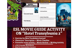 ESL Movie Guide Worksheets on "Hotel Transylvania 2"
