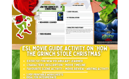 ESL Movie Guide Worksheets on "How the Grinch stole Christmas" - 2000