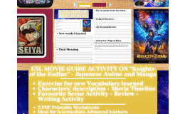 ESL Movie Guide Worksheets on "Knights of the Zodiac" - Japanese Anime