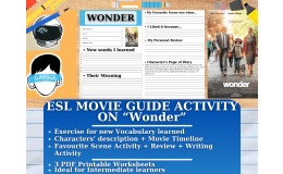 ESL Movie Guide Worksheets on "Wonder"