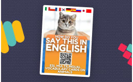 ESL Multilingual Flash Cards - Animals - 9 Foreign Languages