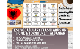 ESL Multilingual Vocabulary Flashcard - Home & Furniture - Albanian