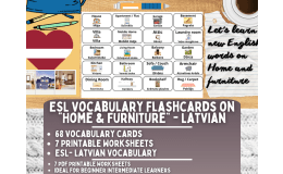 ESL Multilingual Vocabulary Flashcard - Home & Furniture - Latvian