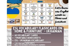 ESL Multilingual Vocabulary Flashcard - Home & Furniture - Ukrainian