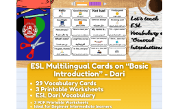ESL Multilingual Vocabulary Flashcards - General Introductions - Dari