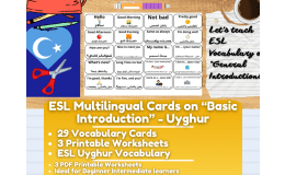 ESL Multilingual Vocabulary Flashcards - Introductions - Uyghur