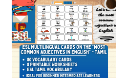 ESL Multilingual Vocabulary Flashcards -Most common adjectives - Tamil
