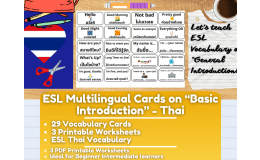 ESL Multilingual Vocabulary Flashcards on "Introductions" - Thai
