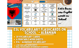 ESL Multilingual Vocabulary Flashcards - School - Albanian