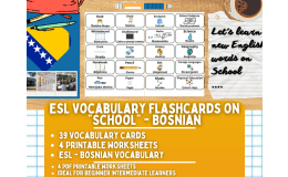 ESL Multilingual Vocabulary Flashcards - School - Bosnian