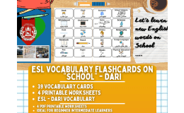ESL Multilingual Vocabulary Flashcards - School - Dari