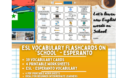 ESL Multilingual Vocabulary Flashcards - School - Esperanto