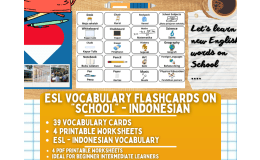 ESL Multilingual Vocabulary Flashcards - School - Indonesian