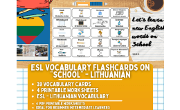 ESL Multilingual Vocabulary Flashcards - School - Lithuanian