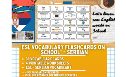 ESL Multilingual Vocabulary Flashcards - School - Serbian