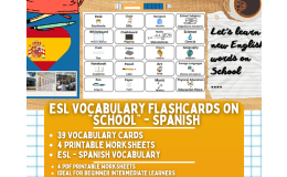 ESL Multilingual Vocabulary Flashcards - School - Spanish