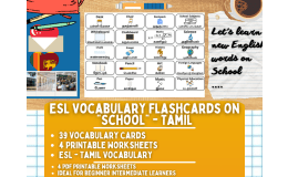 ESL Multilingual Vocabulary Flashcards - School - Tamil