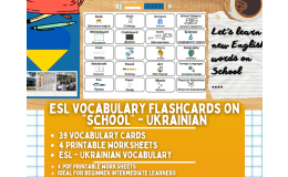 ESL Multilingual Vocabulary Flashcards - School - Ukrainian