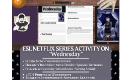 ESL Netflix Series Activity Worksheets on Wednesday