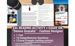 ESL Reading Comprehension + Essay - Demna Gvasalia - Fashion Designer