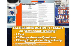 ESL Reading Comprehension + Writing Activity - Astronaut Training