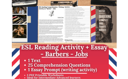 ESL Reading Comprehension + Writing Activity - Barbers - Jobs