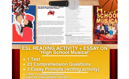 ESL Reading Comprehension + Writing Activity - High School Musical