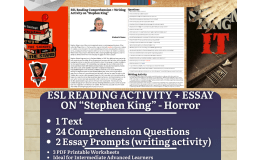 ESL Reading Comprehension + Writing Activity - Stephen King - Horror