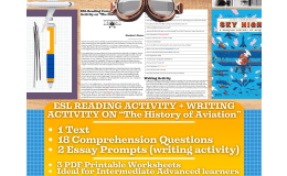 ESL Reading Comprehension + Writing Activity - The History of Aviation