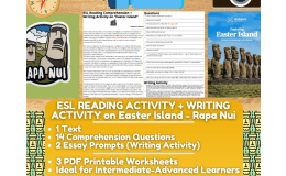 ESL Reading Comprehension + Writing Activity Worksheet - Easter Island