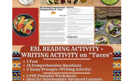 ESL Reading Comprehension + Writing Activity Worksheet - Taco - Mexico