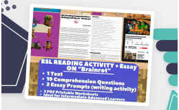 ESL Reading Comprehension + Writing Activity Worksheets - Brainrot