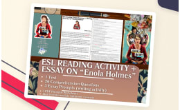 ESL Reading Comprehension + Writing Activity Worksheets - Enola Holmes