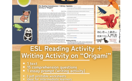 ESL Reading Comprehension + Writing Activity Worksheets on Origami