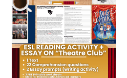 ESL Reading Comprehension + Writing Activity Worksheets - Theatre Club