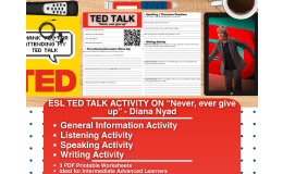 ESL TED Talk Activity Worksheets - Never, ever, give up - Diana Nyad