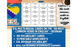 ESL Vocabulary Flashcards - 100 most common verbs - Bosnian