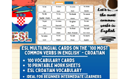 ESL Vocabulary Flashcards - 100 most common verbs - Croatian