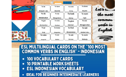 ESL Vocabulary Flashcards - 100 most common verbs - Indonesian