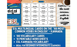 ESL Vocabulary Flashcards - 100 most common verbs - Kannada