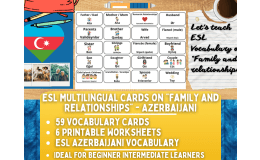 ESL Vocabulary Flashcards - Family and Relationships - Azerbaijani